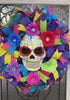 Day Of The Dead Wreath For Door, Dia de los Muerto Wreath for porch, DiaDe Los Muertos decorations for home