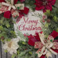 Christmas Wreath for your door, Traditional evergreen holiday decorations, Poinsettia red and white Christmas decor