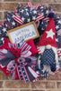 Patriotic Gnome Wreath, Gnome Wreath, God Bless America Wreath, Patriotic Decorations, Forth of July, Veterans Day Decor