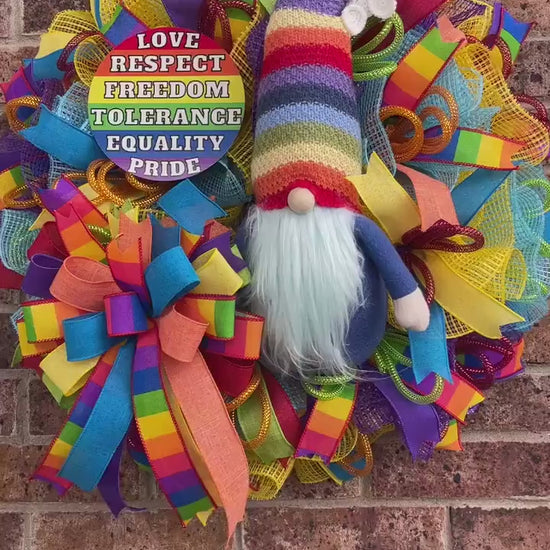 Gay Pride Wreath, LGBTQ Wreath, LGBTQIA Wreath, Rainbow Wreath, Everyday Wreath, Summer Decor, Spring Decor