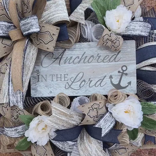 Spiritual Wreath, Inspirations Wreath, Anchored In The Lord Wreath, Home Decor,