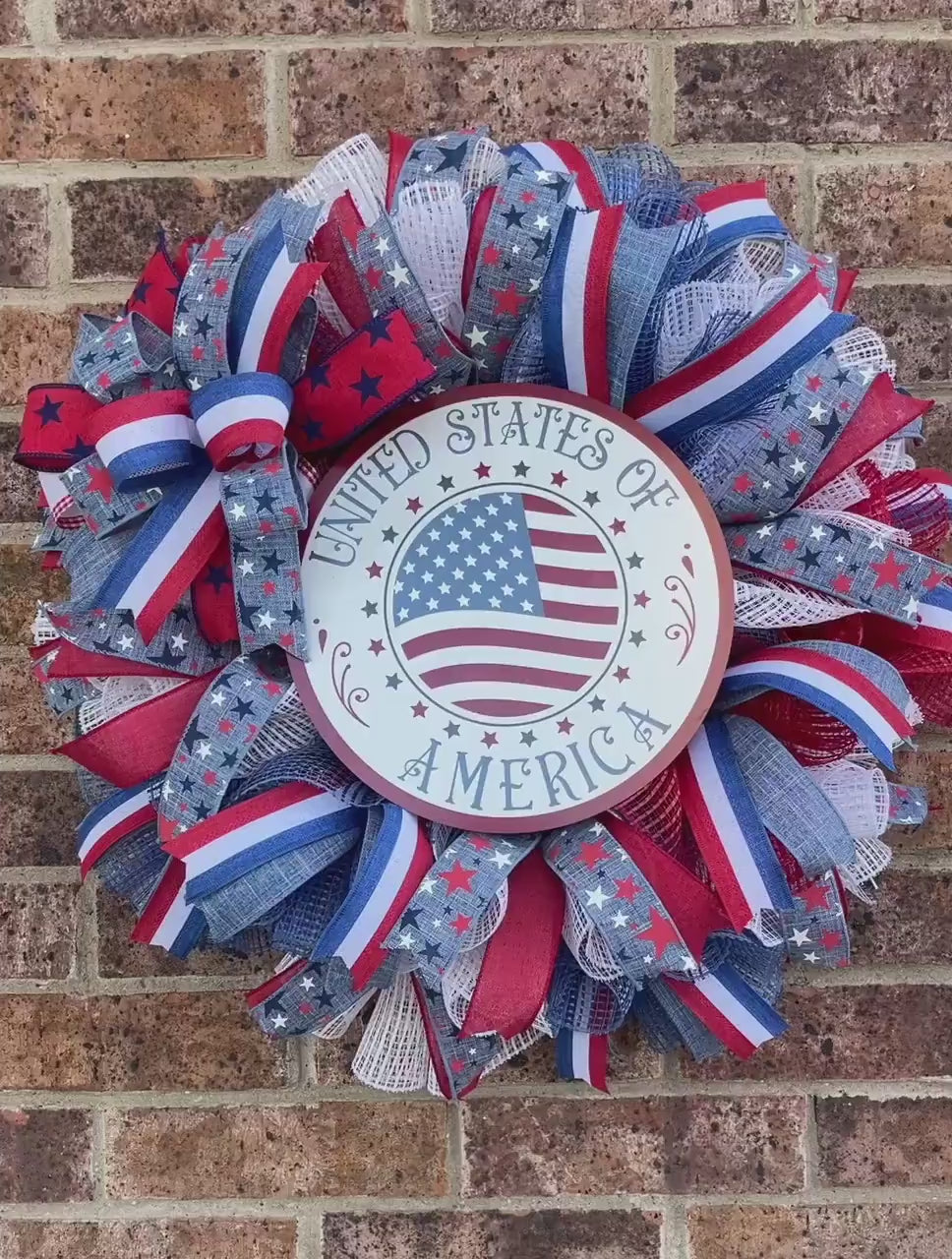 Patriotic Wreath, God Bless Texas Wreath, Summer Wreath, Spring Wreath, Everyday Wreath, Summer Decor, Spring Decor