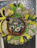 Welcome Bumble Bee Wreath, Wreath with welcome bee sign