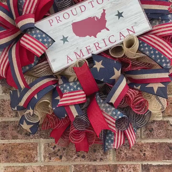 Patriotic Wreath, Proud To Be American Wreath, Memorial Wreath, fourth Of  July Wreath, Veterans Day Wreath, Patriotic Décor