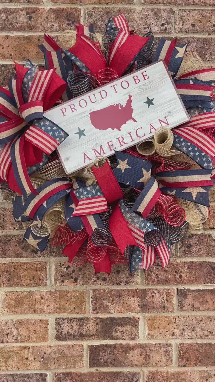 Patriotic Wreath, Proud To Be American Wreath, Memorial Wreath, fourth Of  July Wreath, Veterans Day Wreath, Patriotic Décor