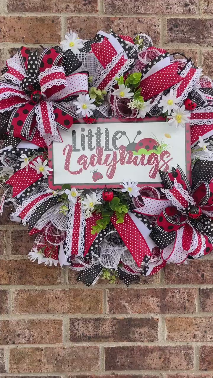 Ladybug Wreath, Little Ladybugs Wreath, Summer Wreath, Spring Wreath, Everyday Wreath, Summer Décor, Spring Décor