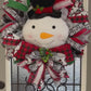 Snowman Christmas Wreath for your door, Traditional red and black Buffalo check Christmas decor, Farmhouse Christmas wreath