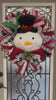 Snowman Christmas Wreath for your door, Traditional red and black Buffalo check Christmas decor, Farmhouse Christmas wreath